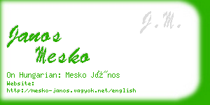 janos mesko business card